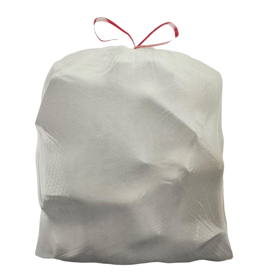 13GTB-0.9M - 33 Gallons Drawstring White Trash Bag 200pcs/case