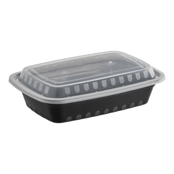 868 (24oz) - Black Rectangular Container 150 sets/case