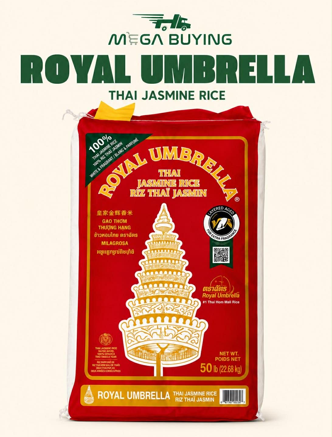 Royal Umbrella Jasmine Rice 50LB
