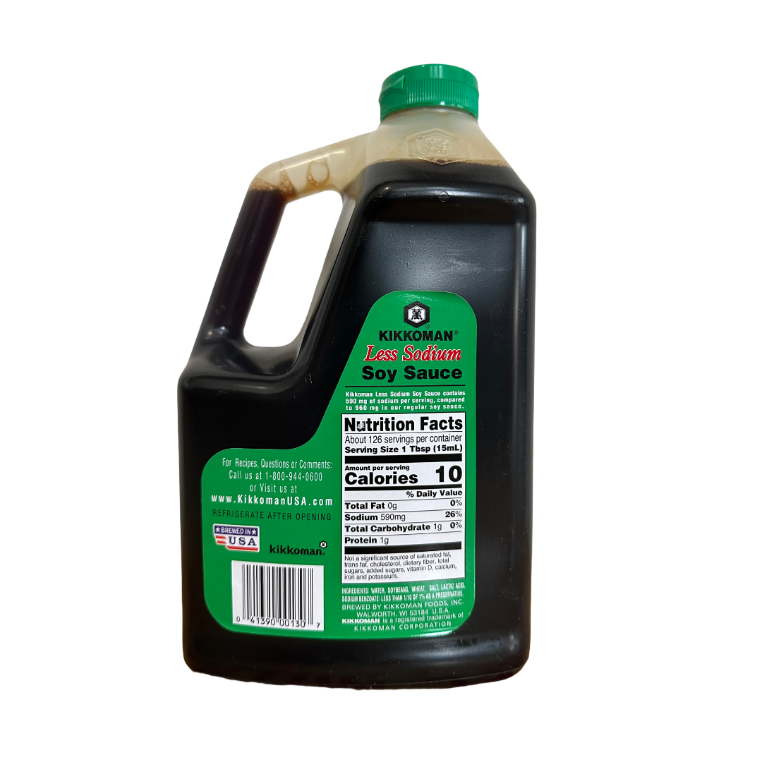 KIKKOMAN Less Sodium Soy Sauce 2Qt (1.89L)/case