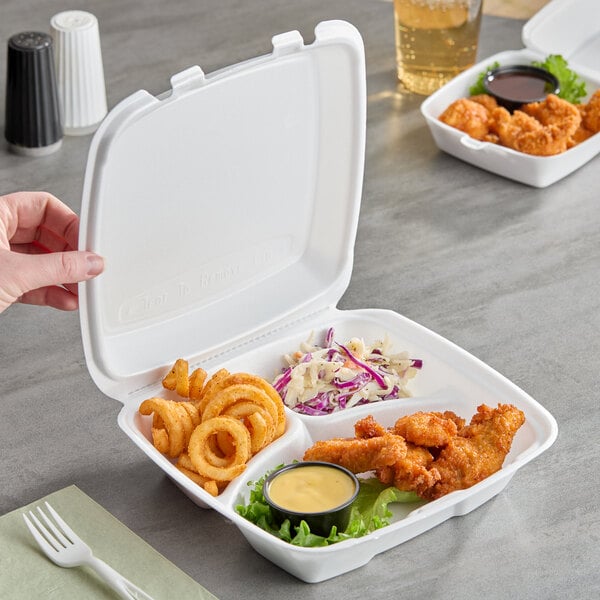 EP93 - 9x9 3 Compartment Hinged Container 150pcs/case