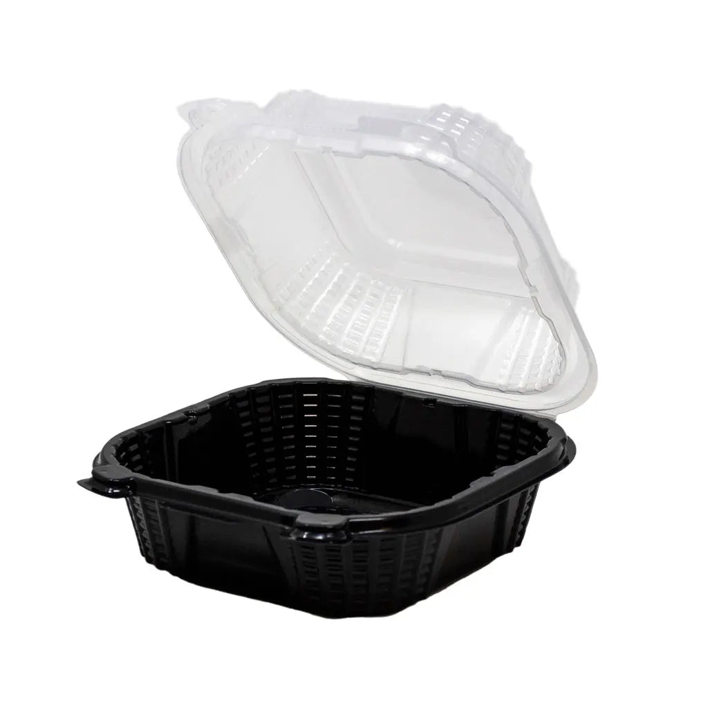 ML-BW61 - 6x6 Hinged Container Clear Lid W / Black 250pcs/case