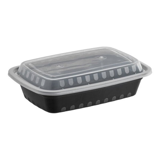 868 (24oz) - Black Rectangular Container 150 sets/case