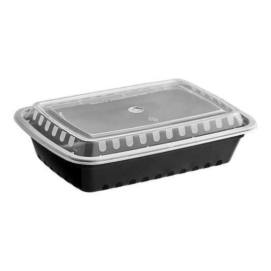 878 (28oz) - Black Rectangular Container 150 sets/case