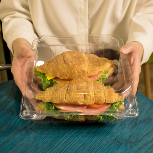 993PS1C - 9x9 Hinged Clear Container - 240 pcs/case