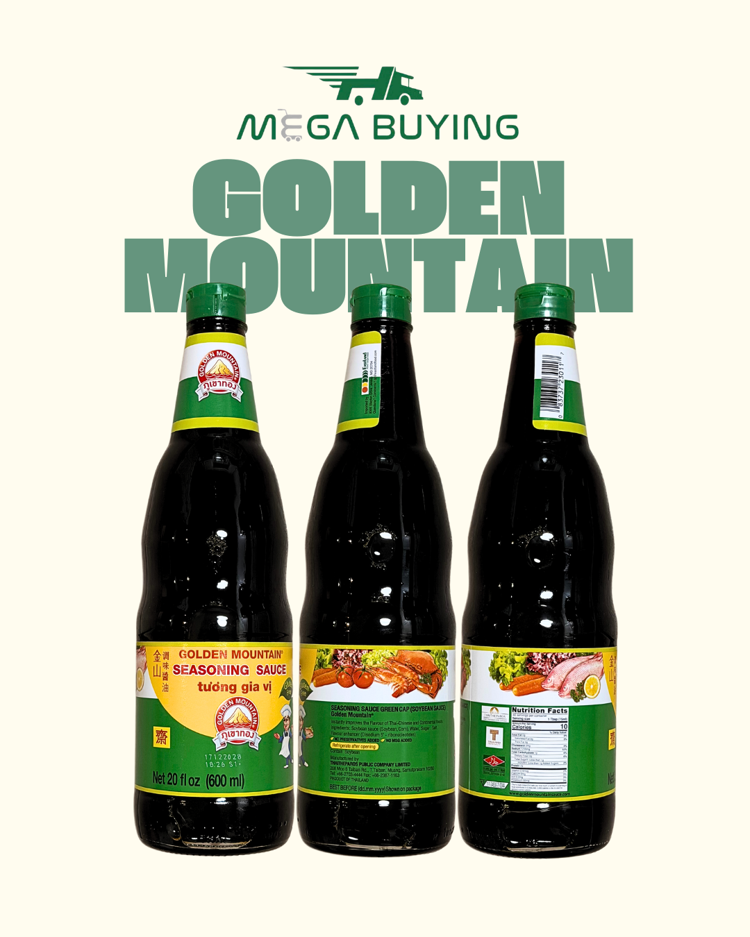 Golden Mountain Seasoning Sauce 600ml x 12botl/ case