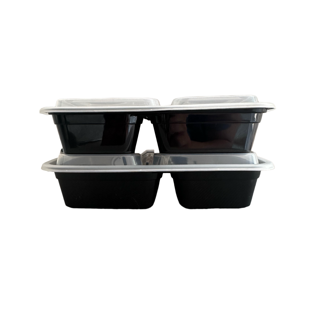EL2030 (30oz) - Black 2 Compartment Container 150 Sets/ case