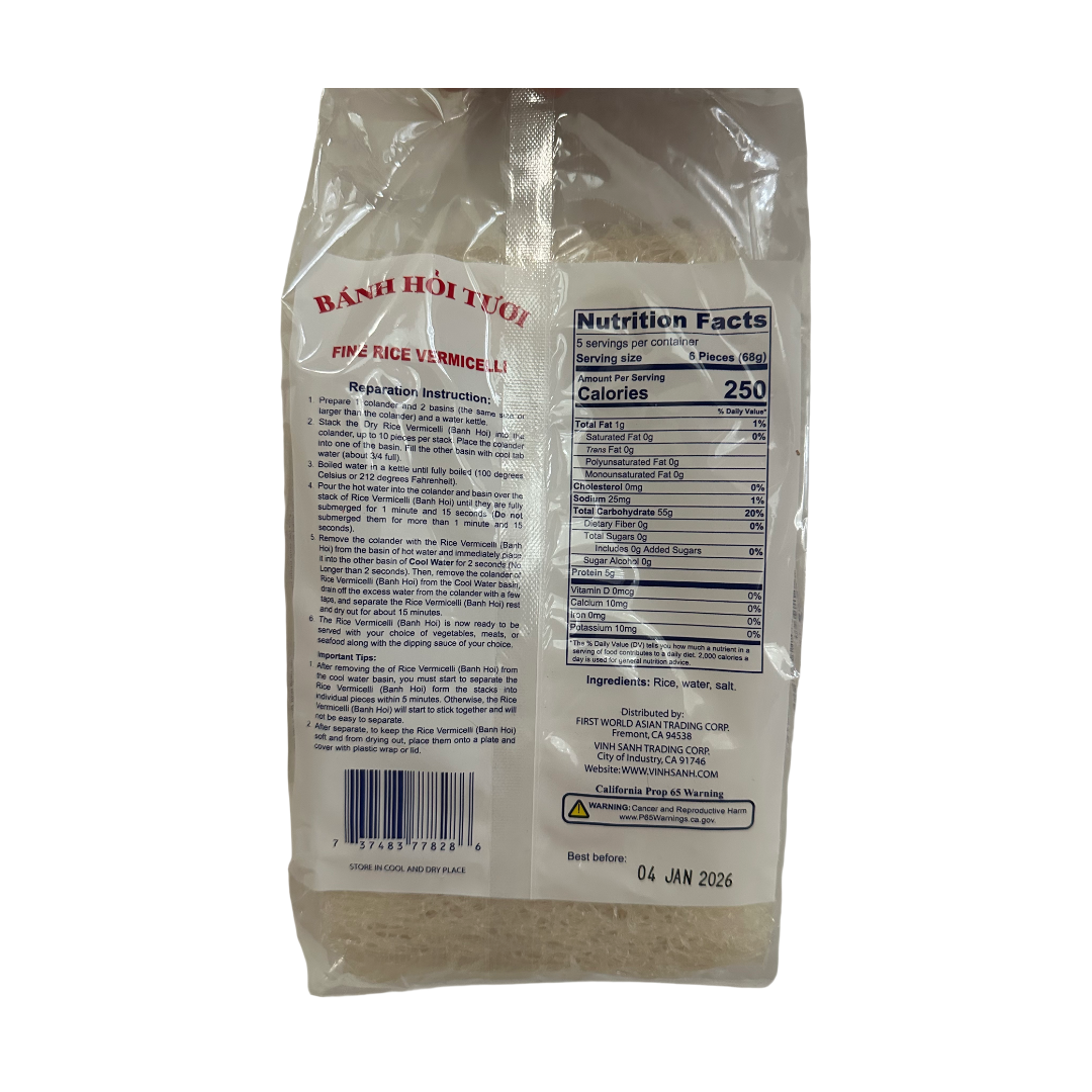 Three Ladies Fine Rice Vermicelli 12oz x 40 Bags/case