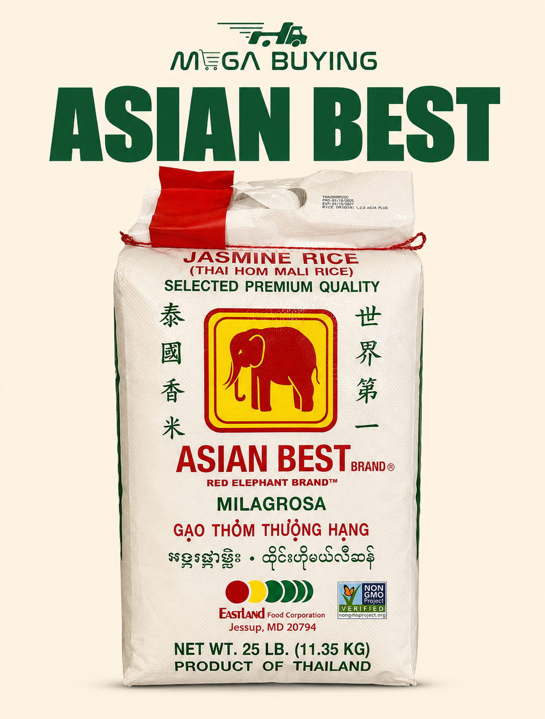Asian Best Jasmine Rice 25LB