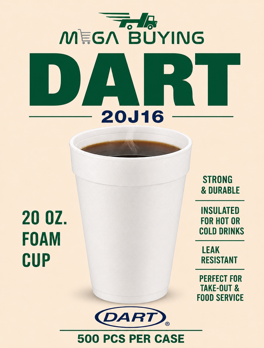 DART 20J16 - 20oz Foam Cup 500pcs/case