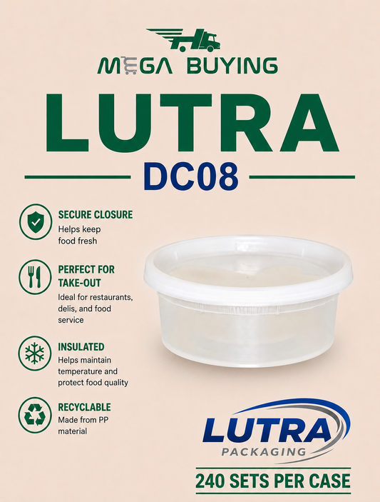 DC08 - 8oz Deli Soup Container - 240 Sets/ case
