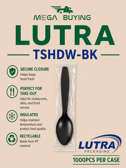TSHDW-BK - Heavy Duty Black Tea Spoon Wrapped 1000pcs/ case
