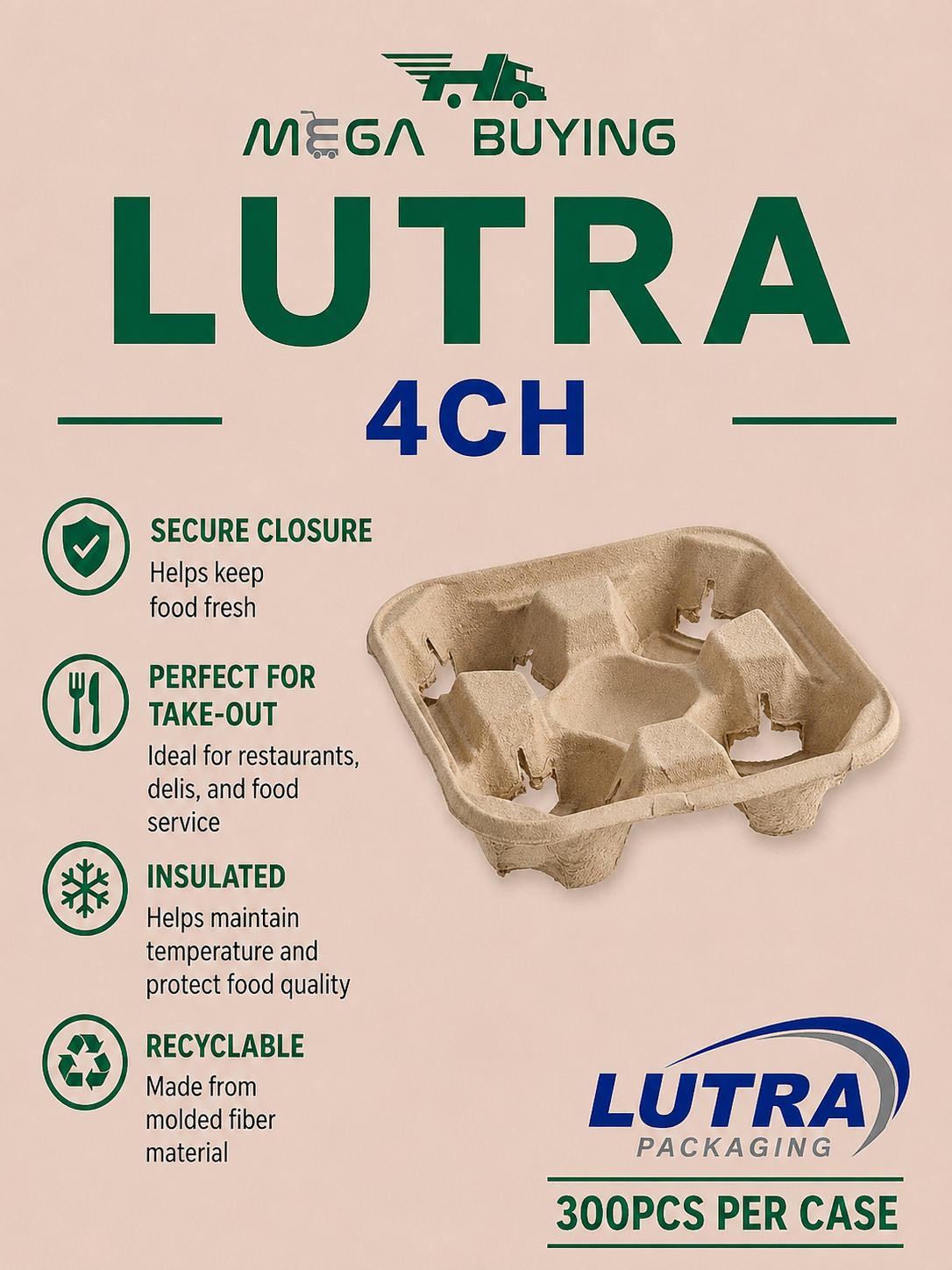 4CH - (4) Cup Holder - 300pcs/case