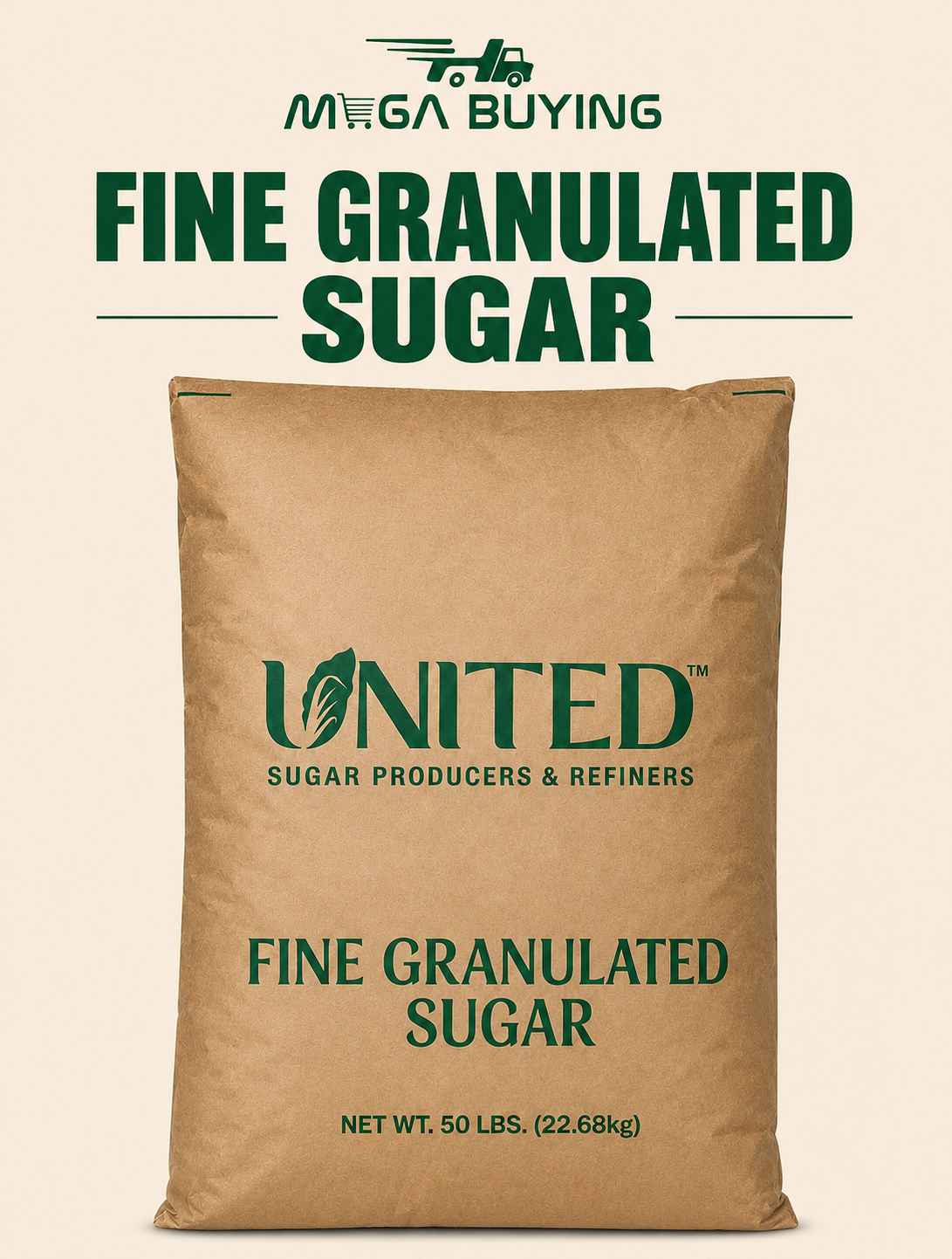 United Fine Granulated White Sugar 50LBS