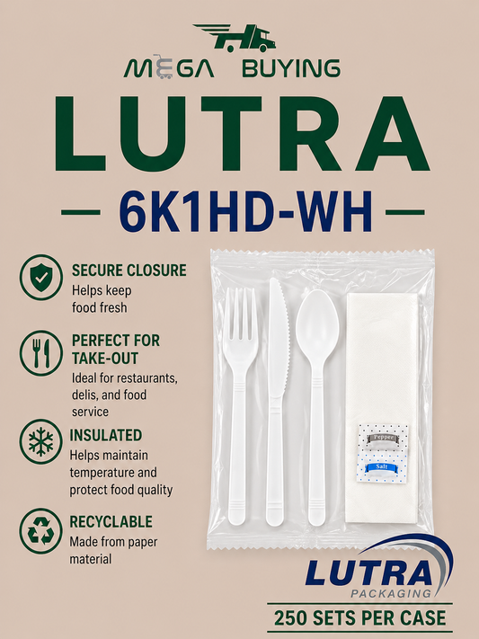 6K1HD-WH - 6in1 HD White Cutlery Kit 250pcs/case