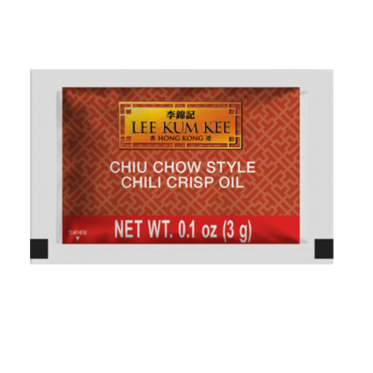 LKK Chiu Chow Style Chili Crisp Oil Packet 0.1oz (3g) x 600ct/case