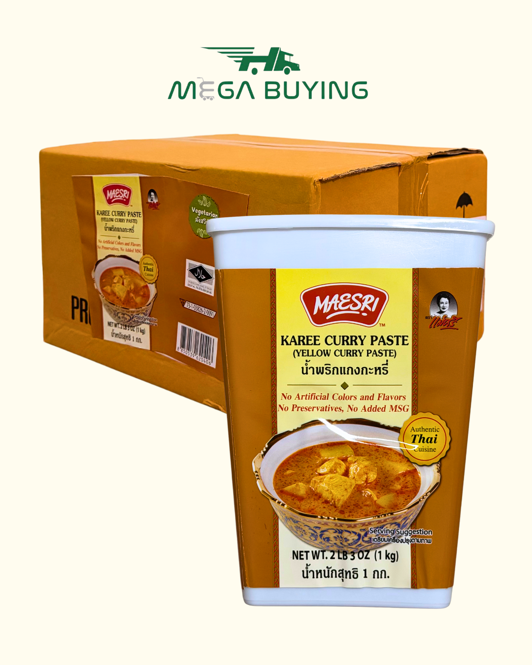 Maesri Karee Curry Paste -(L) (VAC.PK) 6jars x 1kg/case