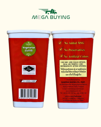 Maesri Red Curry Paste -(L) (VAC.PK) 1kg x 6 Jars/case