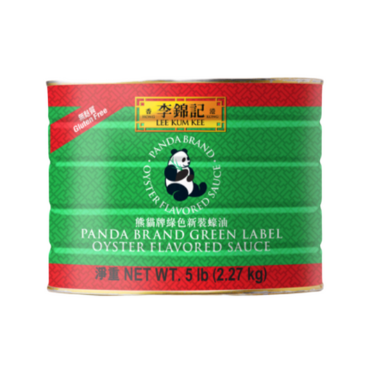 LKK Panda Brand Green Label Oyster Flavored Sauce 5LB (2.27Kg) x  6 Tin Can/case