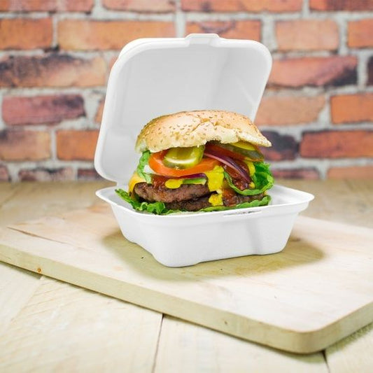 B003 6x6 Sugarcane Burger Box 500pcs/case