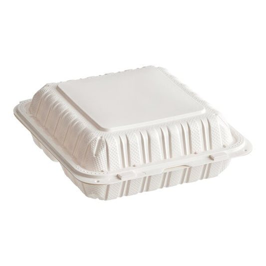 EP91 - 9x9 1 Compartment White Plastic Container 150pcs/case