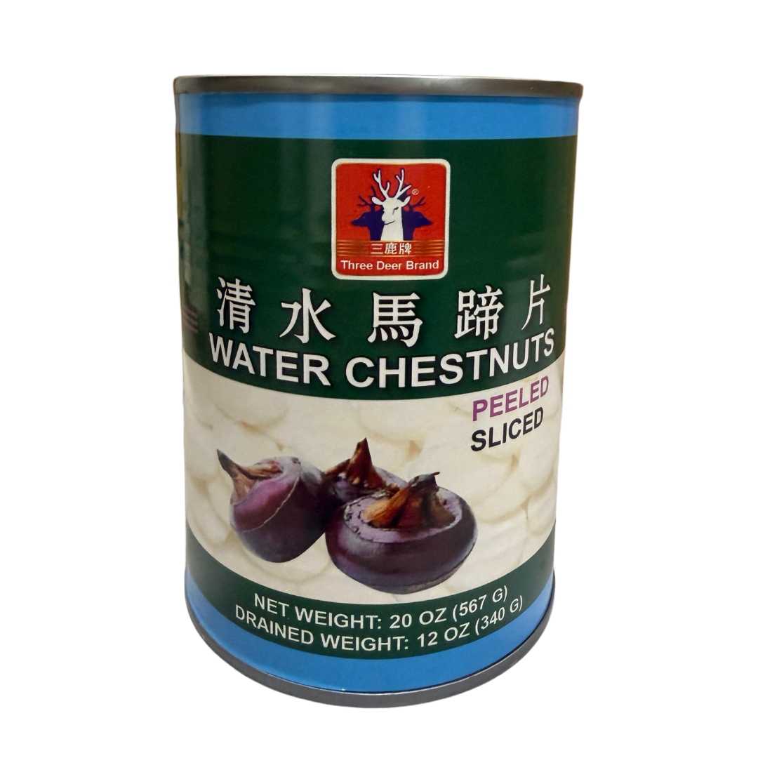Three Deer Water Chestnut Slice 20oz x24 can/case