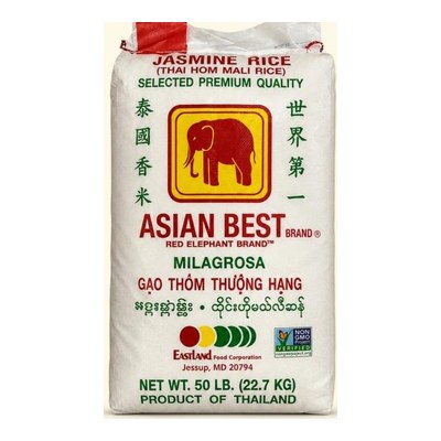 Asian Best Jasmine Rice, New Crop - 50 lb/bag