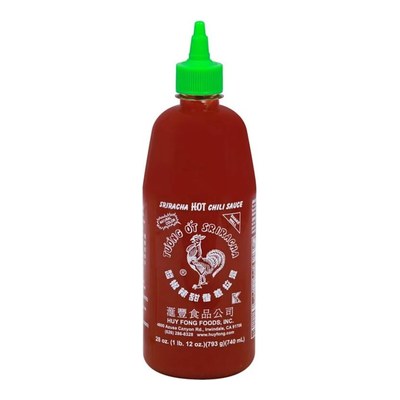 Huy Fong Sriracha Hot Chili Sauce - 28 oz x 12 (793g) bottles/case